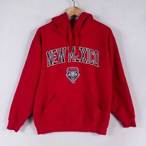 Campus Drive New Mexico Lobos Hoodie Mens Small Red Fleece Collegiate University
